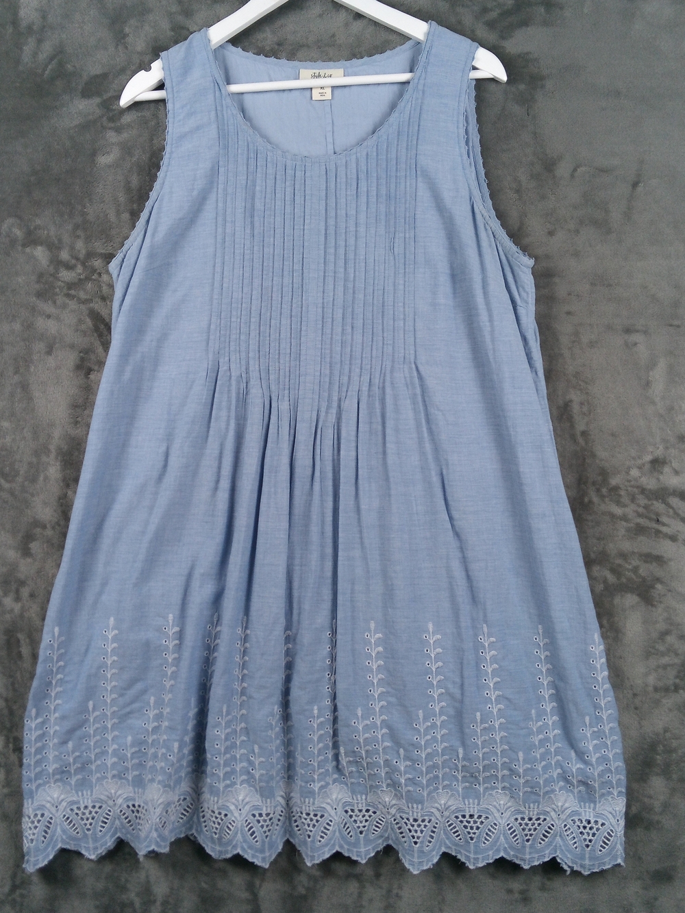 Style & Co. light blue embroidered sleeveless Dress Size XL
